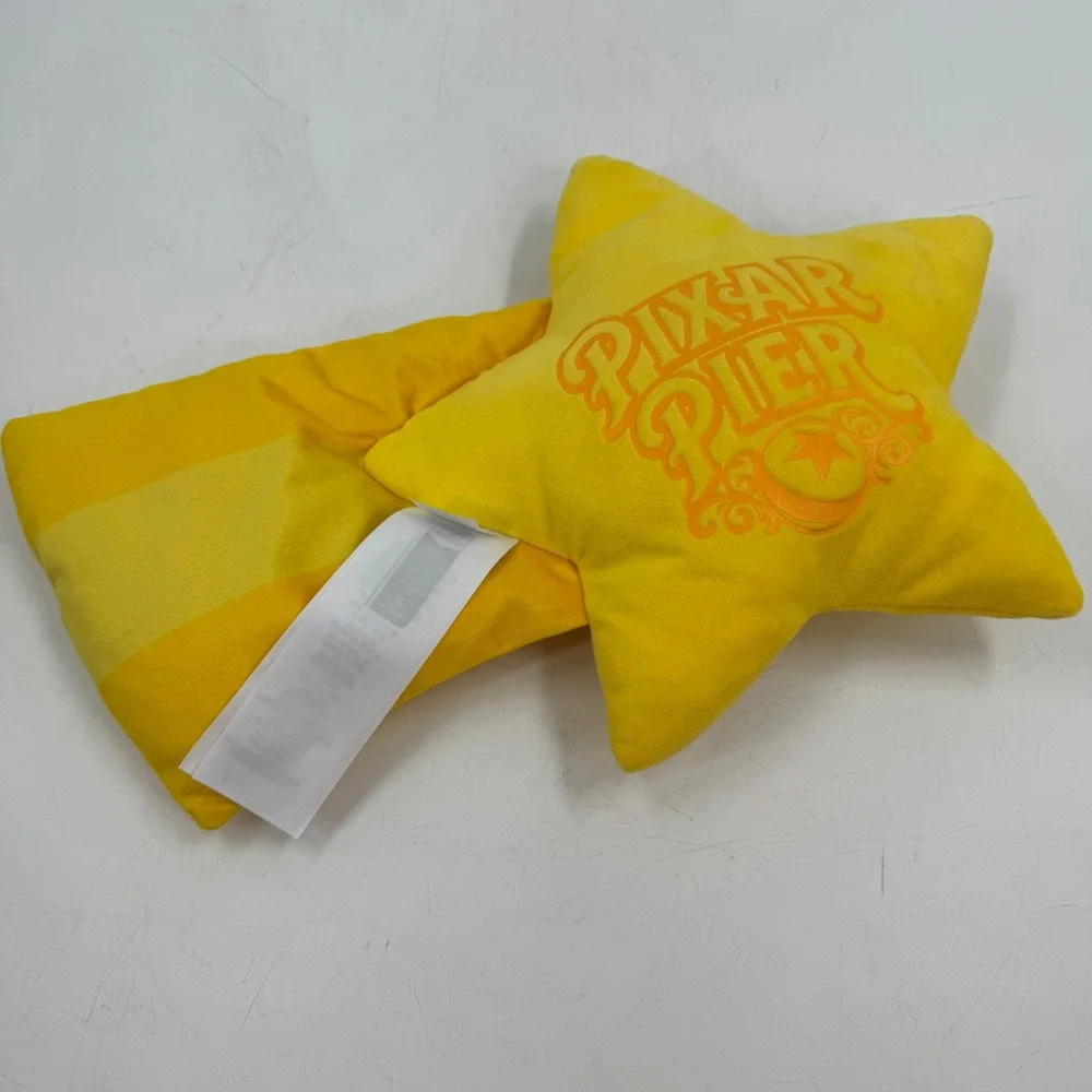 Disney Pixar Pier Yellow Star Plush Pillow Toy Face Tail Stuffed‎